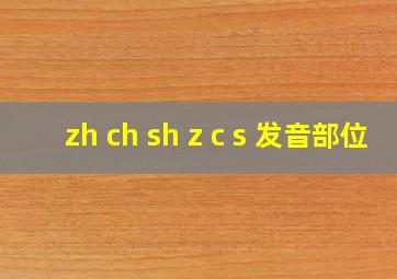 zh ch sh z c s 发音部位